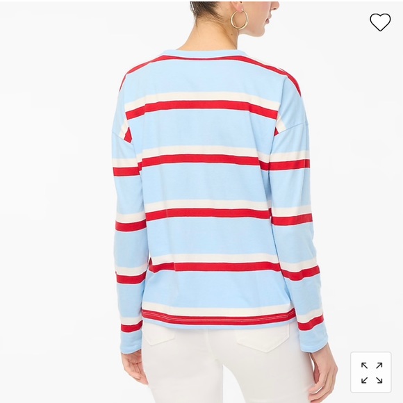 #930 NWT Striped Long Sleeve Pocket Tee Small - Picture 3 of 4